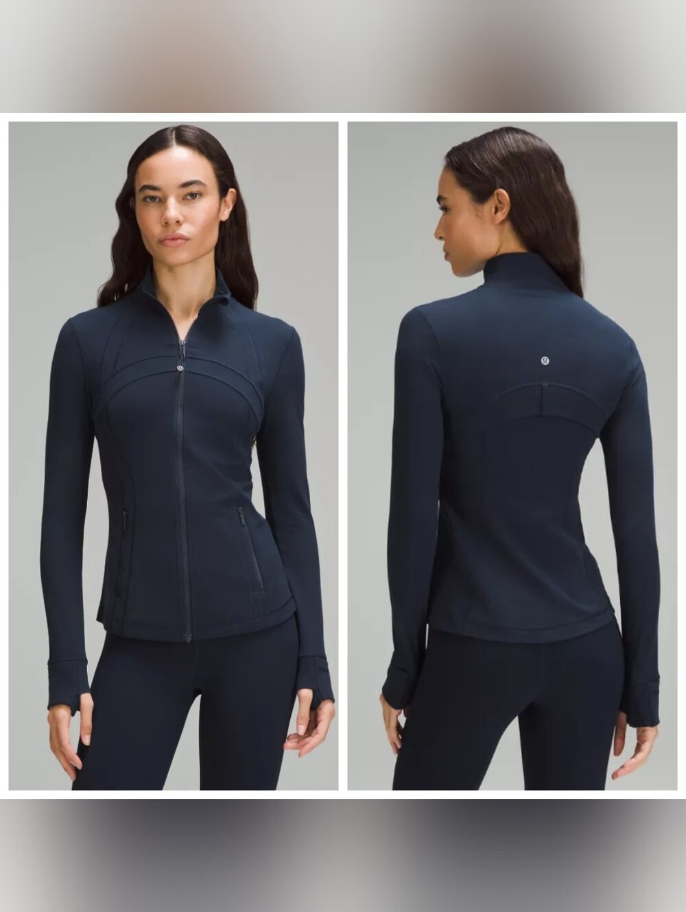 Lululemon Define Jacket Nulu Navy Blue Full Zip Thumbholes Size 2